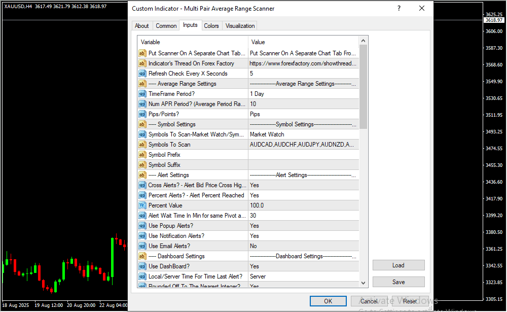 Multi Pair Average Range Scanner Inputs