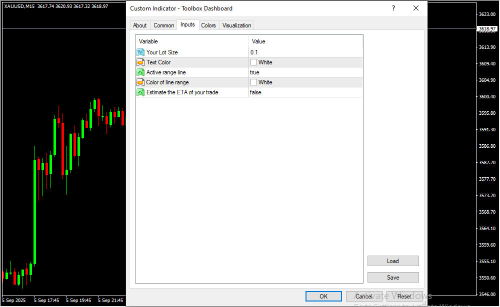 Toolbox Dashboard Inputs